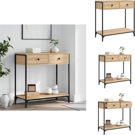 Konsolentisch Sonoma-Eiche 75x34,5x75 cm Holzwerkstoff - Konsolentisch - Flurtisch - Couchtisch - Sideboard - Wohnzimmerstil (1/5)