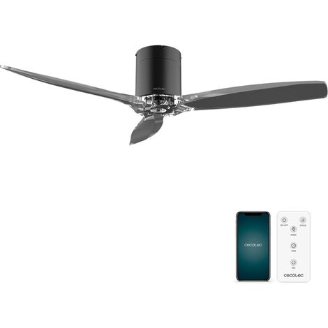 Ventilateur de Plafond EnergySilence Aero 5285 Black Transparent Connected, Moteur DC 40W, Diamètre 132 cm, Basse Consommation, Wifi, Télécommande, Extérieur, Minuteur, Été et Hiver, Silencieux (1/5)