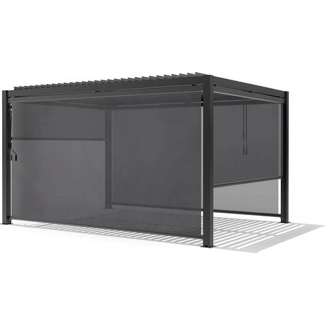 L'Arcolaio Tenda Oscurante Autoavvolgente Pergola Textilene 4m Antracite (1/3)