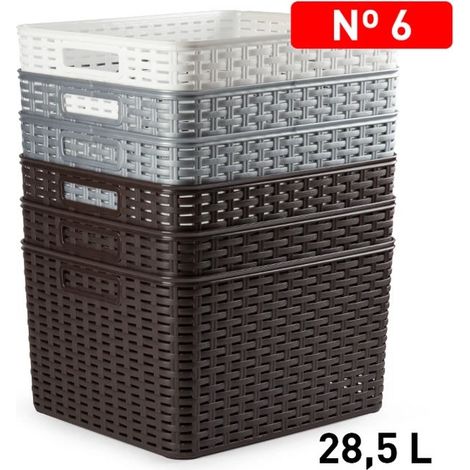 PLASTICFORTE cesta rattan 28,5 l n6 34x40 cm surtida , Cesta rattan 28,5 litros N6 34x40 cm surtidaColores surtidos, se envía según disponibilidadAcabado estilo mimbreM (1/2)
