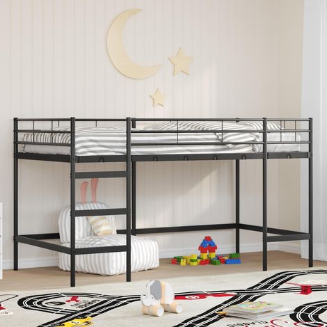 Kinderloftbett Schwarz 107 x 200 cm Stahl