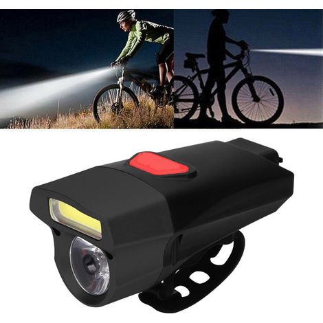 Phare avant vélo rechargeable USB, lampe COB étanche double lumière cyclisme (1/5)