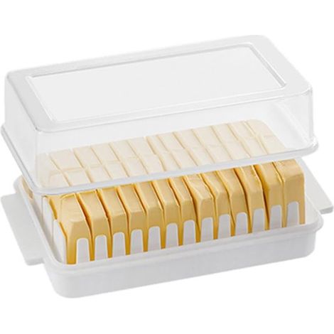 1 taglia burro, contenitore per burro, contenitore per formaggio spalmabile, porta burro trasparente, porta burro rimovibile con coperchio per conservare il burro (1/5)