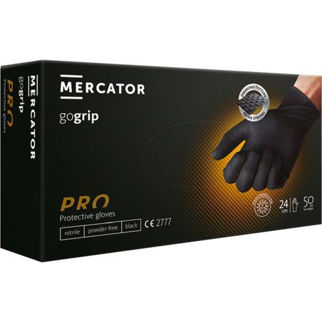 Gant nitrile, noir, taille L, x50 - Mercator (1/4)