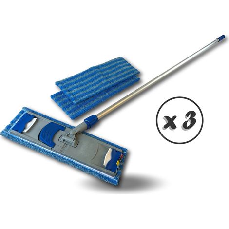 Balai Easy press Seul Avec 3 serpillières Frange microfibre avec œillets 40 cm - Quantité x 3 - Balai Easy Press
