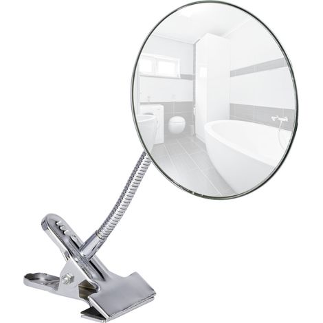 WENKO Specchio ingranditore x5 Clip, specchio da trucco ingranditore con clip, Acciaio, 19x19x4 cm, Cromato (1/5)