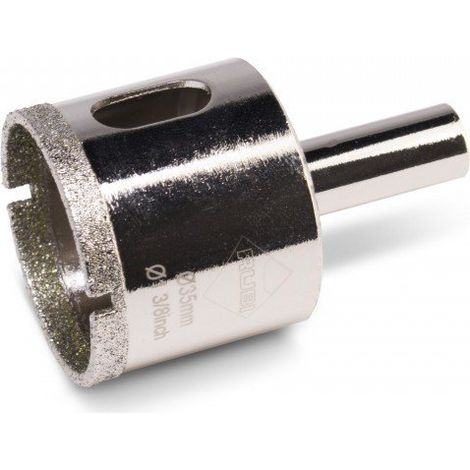 Rubi Easy Gres, corona con recubrimiento diamantado 35mm, ideal para perforar gres, porcelánico, mármol y vidrio, alta durabilidad, refrigeración con agua, rendimiento superior