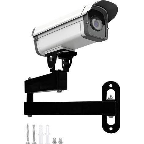 Support Mural pour Caméra, Supports Muraux Camera de Surveillance, Fixation d'angle Camera Réglable, Vidéosurveillance Wall Mount pour Intérieur et Extérieur, Métal, Noir (1/5)