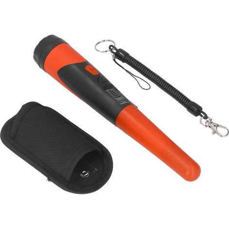 Détecteur de métaux portable professionnel et ultra-sensible, avec écran LCD et lampe torche, orange. (1/5)