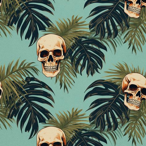 Tela Oxford decorativa para exteriores - Motivo de calavera I DX4562 (1/5)