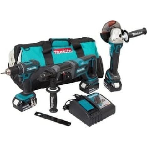 Makita - Akku-Maschinenset, 3-teilig, mit Akkus und Ladegerät DLX3078TX1 (1/5)