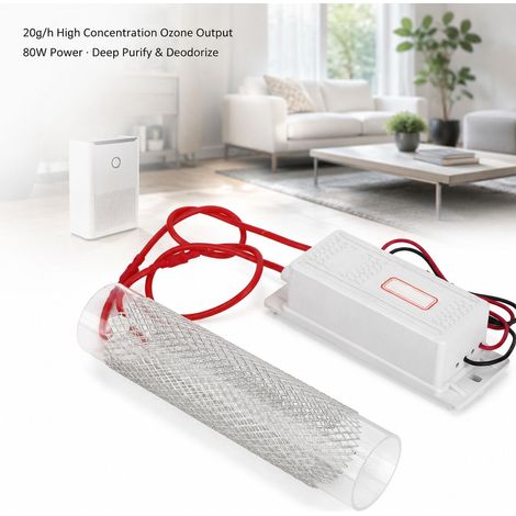 Generatore di ozono da 20 g/h, tubo ozonizzatore compatto, purificatore d'aria efficiente per frigorifero e casa, materiale resistente: vetro, metallo, plastica (1/5)
