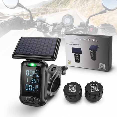 MOMAN TPMS Moto Solaire Système Surveillance Pression Pneus 2 Capteurs (1/5)