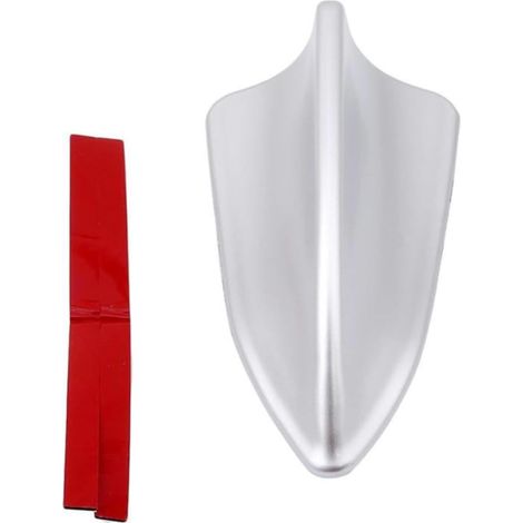 Aileron de Requin Aérien Antenne de Toit de Voiture Argenté en Plastique  Décorative, Installation Facile sans Perçage, Câble de Signal Radio, Style Moderne (1/5)