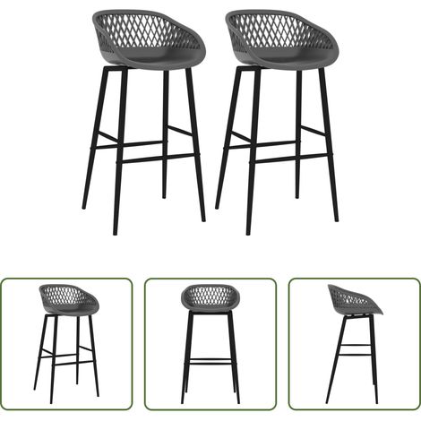 Barhocker - Barhocker 2 Stk. Grau (1/5)