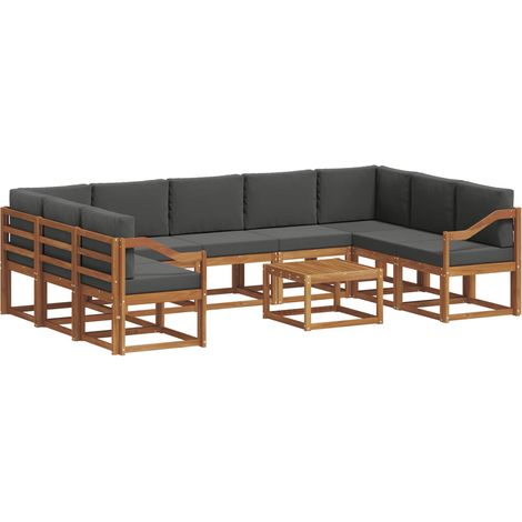 Outdoor Sofa Set 10 pcs Natural and Anthracite vidaXL (1/5)