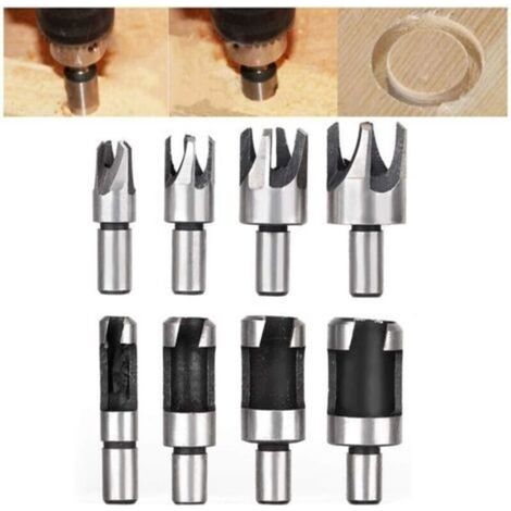 pcs/set En Acier Au Carbone Bois Plug Cutter 10mm Tige Ronde Foret Accessoire