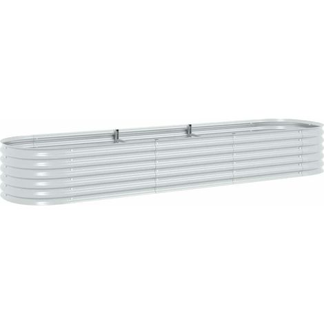 Maison Exclusive - Letto Rialzato Giardino 320x80x44 cm in Acciaio Zincato Argento