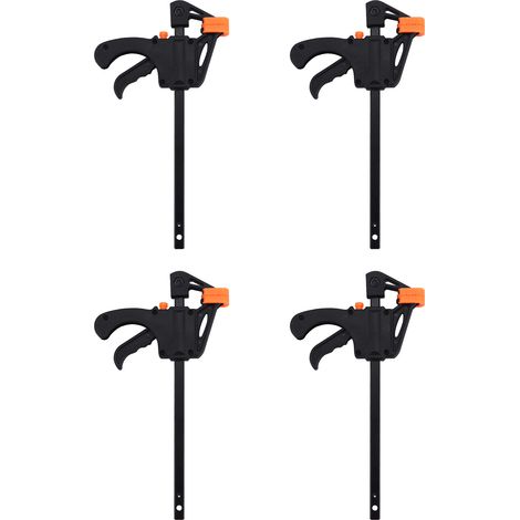 Ensemble de 4 serre-joints à vis de 4 pouces avec fonction de dégagement rapide et cliquet pour les travaux de menuiserie et les projets de bricolage. (1/5)