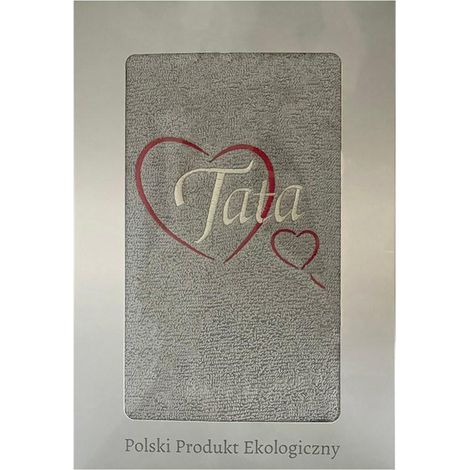 Asciugamano regalo per papà 70x140 Cuori papà grigio chiaro in una scatola per la festa del papà