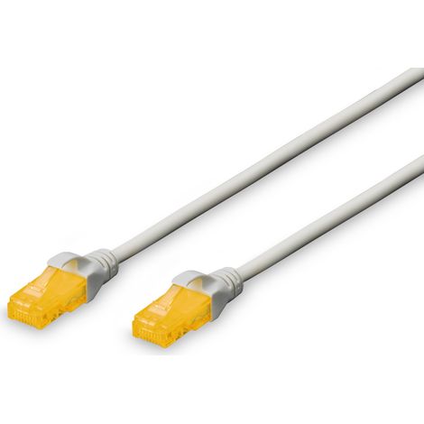 DIGITUS Patchkabel RJ45 UUTP Cat6A 10.00m grau m. Hebelschu Polybeutel