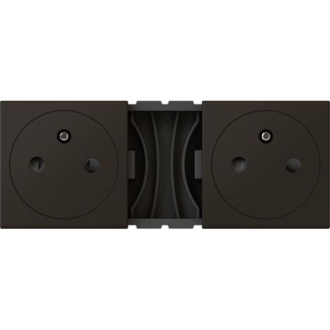 Double prise de courant 2P+T Surface Mosaic Legrand Finition: Noir (1/3)