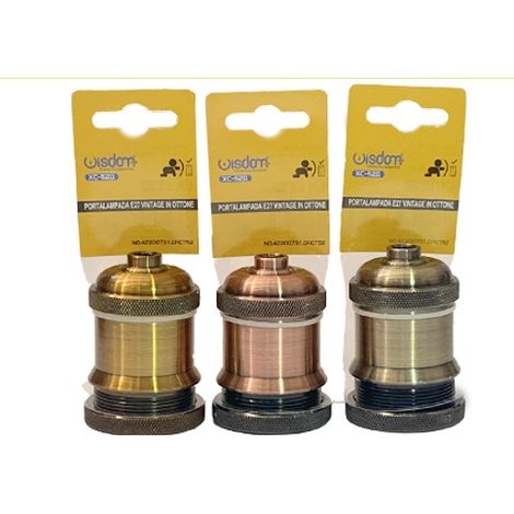 Bicchierino copri portalampada ottonato bronzato e ramato E27