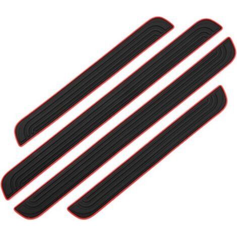 4er-Set Gummi-Türschweller-Schutzstreifen für Autos, selbstklebender Schutzfilm für Türschweller (Schwarz)