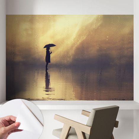 Tapete adhésive moderne pour salon et chambre à coucher Décoration rapide avec colle Scène mystérieuse 104x70 cm (1/5)