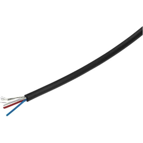 Câble pour microphone, 3 conducteurs, 0,22 mm² Blindé, gaine Noir