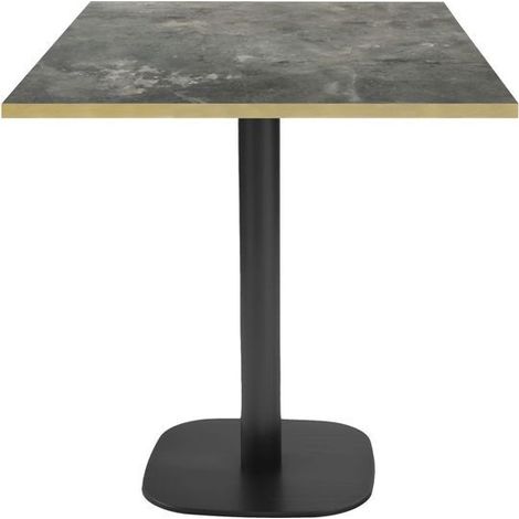 Table 70 x 70 cm - modèle Round pierre métallisée chants laiton