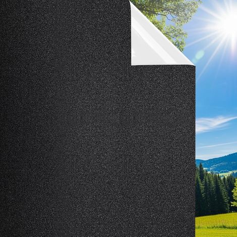Lámina para ventanas que proporciona privacidad, lámina opaca de 30 x 200 cm, ideal para dormitorio, baño, cocina y hogar. Protección UV y 100% opaca. Electrostática, reutilizable, en blanco y negro. (1/5)