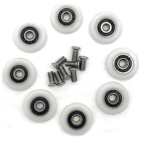 Poulies de porte coulissante en verre pour salle de bain, accessoire de douche, poulies de suspension - Simple, diamètre 23 mm [Vis incluses] (1/5)