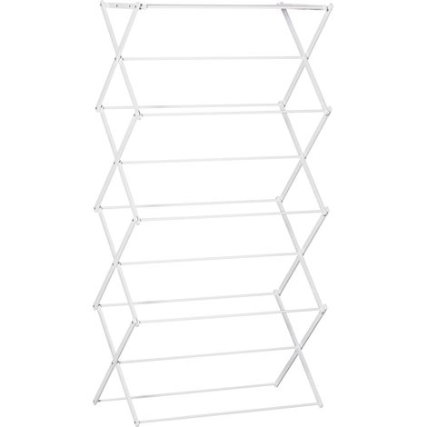 Tendedero plegable de torre de 8 niveles Metal y ABS blanco 74 x 35 x 144 cm HOMVRA (1/5)