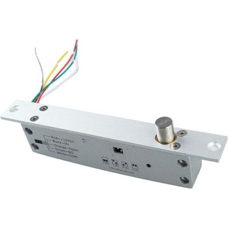 Serrure à pêne électrique Focket DC12 V, 5 lignes avec 4 temporisations, serrure de porte étroite à pêne électrique, sécurité intégrée (verrouillage hors tension) (1/4)