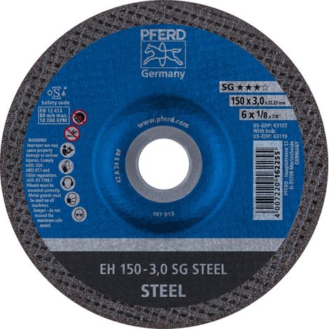PFERD TOOLS Trennscheibe EH 150x3,0x22,23 mm gekröpft Leistungslinie SG STEEL für Stahl 25 Stk
