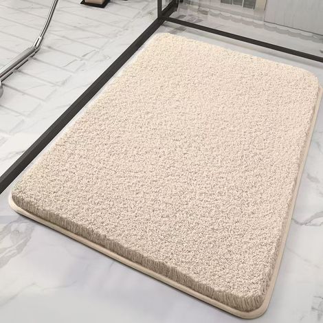 Tapis de bain absorbant antibactérien à ions argent Ag+, épais 3,5 cm, poils denses 200%, antidérapant et à séchage rapide, plusieurs tailles et coloris