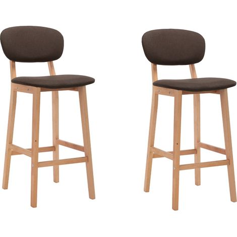 Lot de 2 Tabourets de bar,Chaises hautes de bar luxueuses marron tissu -94521 (1/5)