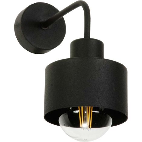 Applique da parete industriale in stile loft, nera, modello Higs 14-203 (1/2)