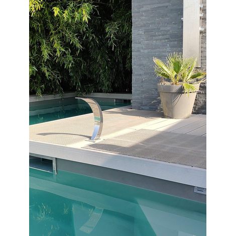 Cascade INOX 316 Mini Cobra – Fontaine piscine 35cm – Finition poli miroir – Raccord 1'' pour pompe 0,33 à 1 cv