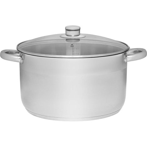 Olla de acero con tapa de cristal, 10 L, 28 cm (1/2)