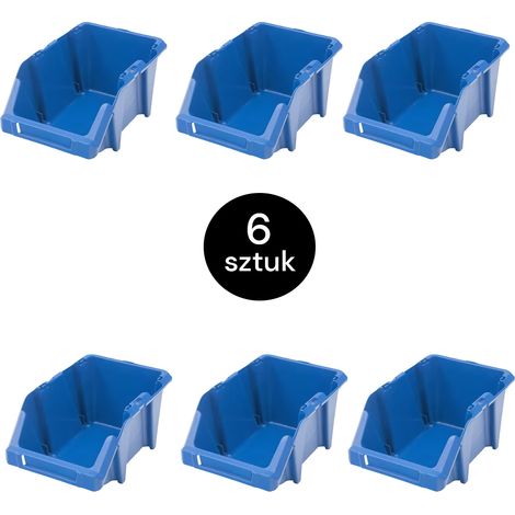 Mega-M Aufbewahrungsbehälter Werkstatttablett S Kunststoff 155x250x120 mm blau (6er-Pack) N