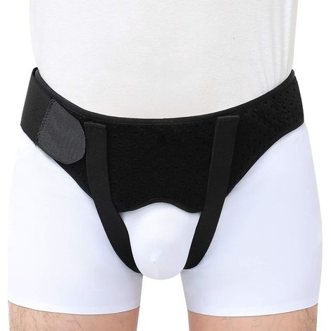 Ceinture de soutien herniaire pour hernie inguinale simple/double ou hernie sportive, orthèse herniaire pour hommes et femmes, soulagement de la douleur, sangle de récupération (1/4)
