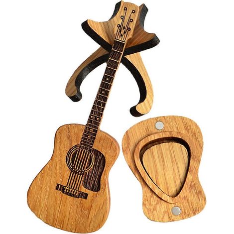 Gitarrenplektrum-Etui aus Holz mit Ständer, 3 einzigartige Gitarrenplektrum-Etuis (1/5)