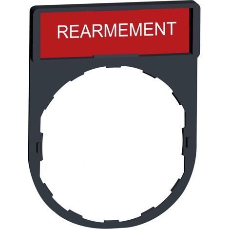Zby2123 Schneider Harmony - Porte étiquette Plate 30x40 - Avec étiquette "rearmement" 8x27 (1/3)
