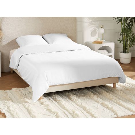 Parure de lit en satin 108 fils/cm² - Housse de couette 220 x 240 cm + 2 taies d'oreiller 63 x 63 cm - Blanc - TALORA de PALACIO