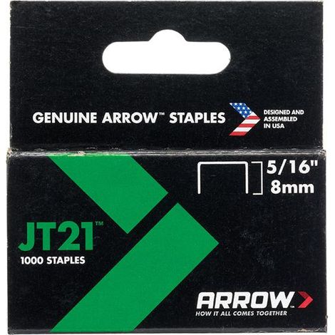 ARROW JT21 T27 Staples 8mm (5/16in) - Box of 1000 (1/5)