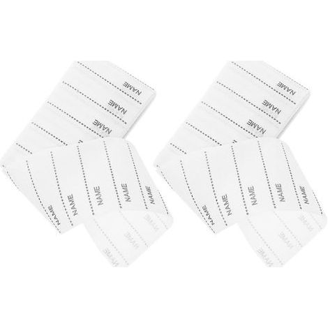 Set mit 2 waschbaren, aufbügelbaren Kleidungsetiketten, Stoffetiketten, Textilmarkern – 161 x 5,5 x 0,1 cm – Weiß (1/4)