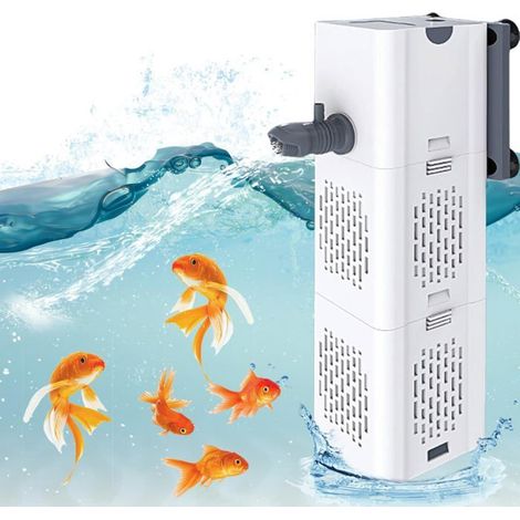 Petite pompe de filtration pour aquarium - 1000 l/h - 15 W - Réglable - Filtre intérieur silencieux pour aquarium de 100 l (1/4)