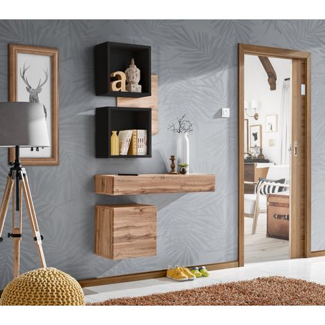 Ensemble mural "Easy III" - Noir/Beige - L 100 x H 170 x P 30 cm - Livraison gratuite (1/5)